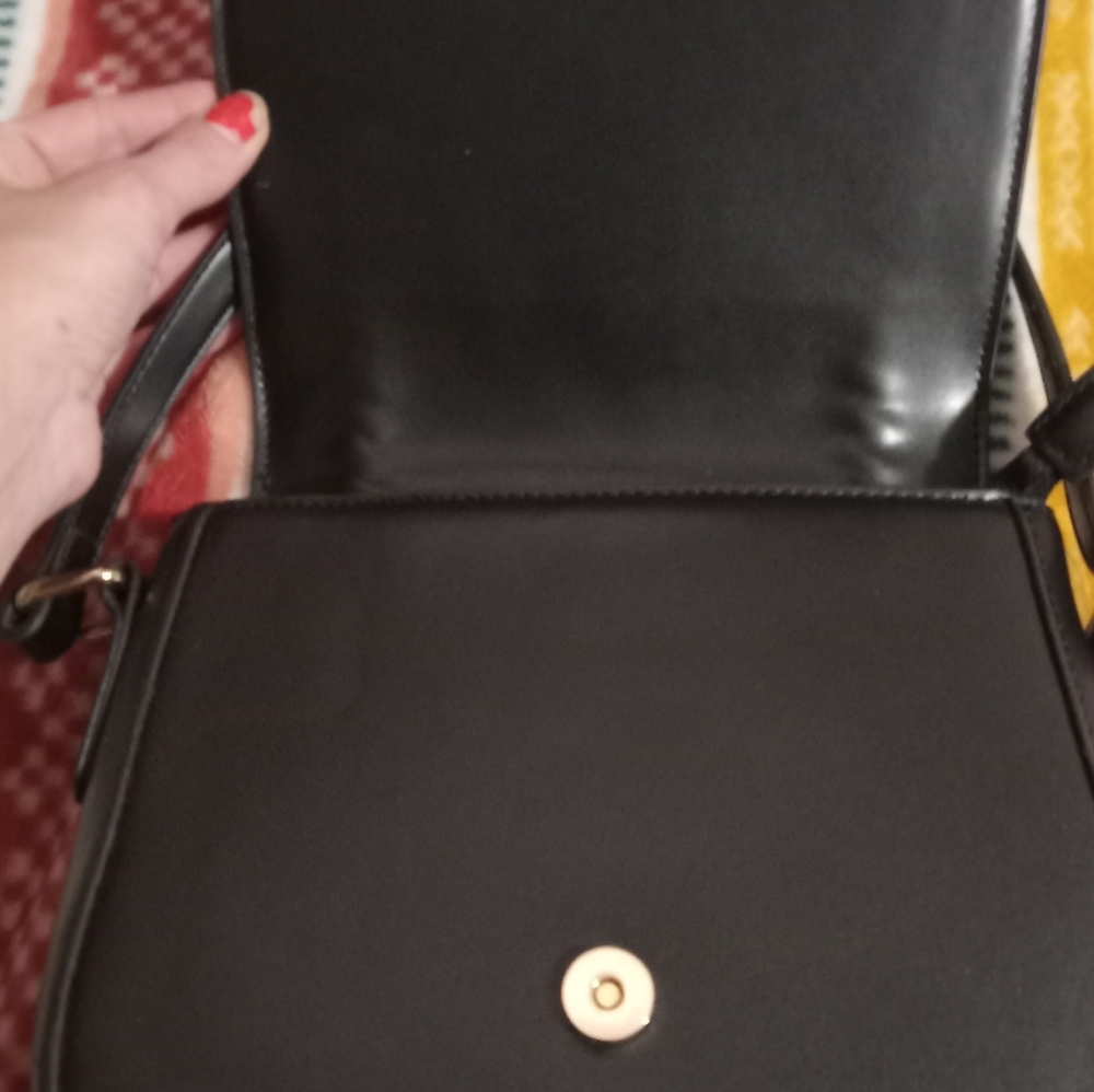 Elegant Summer&Rose Black leather cross body purse NWOT - Picture 5 of 7